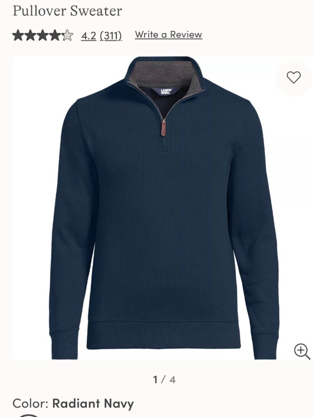 Land's End Men's Pullover Large/Tall